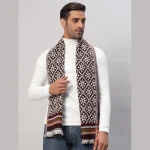 Wine Fair Isle Pattern Scarf Gift For Men's