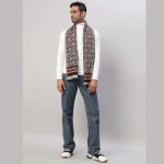 Wine Fair Isle Pattern Scarf Gift For Men's - Image 5