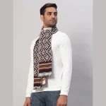 Wine Fair Isle Pattern Scarf Gift For Men's - Image 3