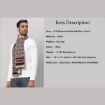Wine Fair Isle Pattern Scarf Gift For Men's - Image 8