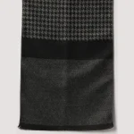 Winter Black & Grey Soft Wool Abstract Scarf Gift For Men's - Image 7