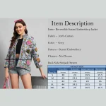 Winter Clothing Grey Floral Suzani Jacket For Women's - Image 11