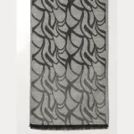 Winter Grey & Black Abstract Scarf Men's Wrap Muffler - Image 7