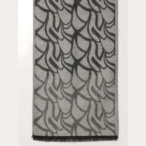 Winter Grey & Black Abstract Scarf Men's Wrap Muffler - Image 7