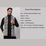 Winter Grey & Black Abstract Scarf Men's Wrap Muffler - Image 8