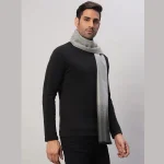 Winter Neck Wraps Grey Ombre Soft Wool Muffler - Image 4