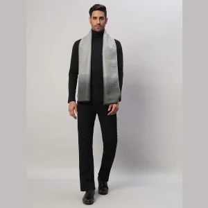 Winter Neck Wraps Grey Ombre Soft Wool Muffler - Image 5