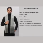 Winter Neck Wraps Grey Ombre Soft Wool Muffler - Image 8