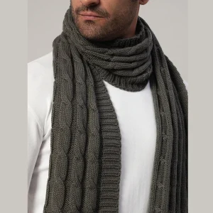 Winter Reversible Knitted Muffler Grey Wool Scarf - Image 6