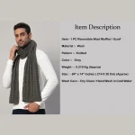 Winter Reversible Knitted Muffler Grey Wool Scarf - Image 8
