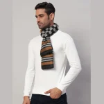 Winter Reversible Muffler Brown Checks Wool Wrap Scarf - Image 3