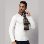 Winter Reversible Muffler Brown Checks Wool Wrap Scarf - Image 4