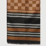 Winter Reversible Muffler Brown Checks Wool Wrap Scarf - Image 7