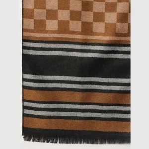 Winter Reversible Muffler Brown Checks Wool Wrap Scarf - Image 7