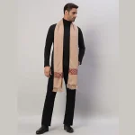 Winter Soft Wool Scarf Men's Reversible Beige Muffler - Image 5