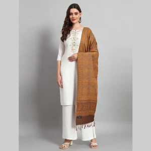 Winter Warmer Wrap Brown Paisley Stole - Image 3