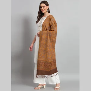 Winter Warmer Wrap Brown Paisley Stole - Image 4