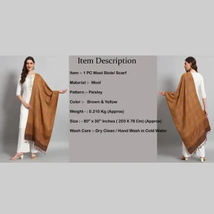 Winter Warmer Wrap Brown Paisley Stole - Image 8