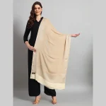Winter Wrap Warm Scarf Women Casual Beige Paisley Stole - Image 2