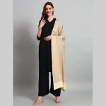 Winter Wrap Warm Scarf Women Casual Beige Paisley Stole - Image 3