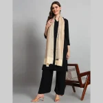 Winter Wrap Warm Scarf Women Casual Beige Paisley Stole