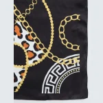 Women Black Abstract Print Neck Wrap scarves - Image 7