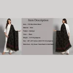 Women Casual Black Abstract Wool Shawl - Image 9