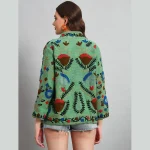 Women Green Suzani Embroidery Jacket Gift For Girls - Image 10