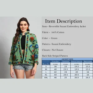 Women Green Suzani Embroidery Jacket Gift For Girls - Image 11