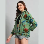 Women Green Suzani Embroidery Jacket Gift For Girls - Image 4