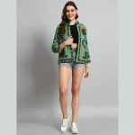 Women Green Suzani Embroidery Jacket Gift For Girls - Image 6