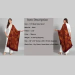 Women Maroon Soft Wool Leaf Stole - Image 8