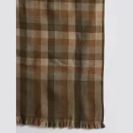 Women Oversized Wrap Green & Brown Wool Shawl - Image 7