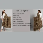 Women Oversized Wrap Green & Brown Wool Shawl - Image 9