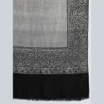 Women Party Wear Black & Grey Paisley Stole - Image 6
