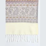 Women Purple Paisley Soft Wool Stole 80"x30" - Image 6
