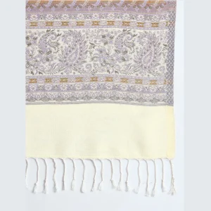 Women Purple Paisley Soft Wool Stole 80"x30" - Image 6
