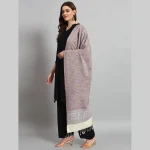 Women Purple Paisley Soft Wool Stole 80"x30" - Image 4