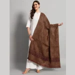 Women Travel Wrap Large Shawl Brown Abstract - Image 2
