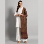 Women Travel Wrap Large Shawl Brown Abstract - Image 4