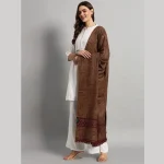 Women Travel Wrap Large Shawl Brown Abstract - Image 5