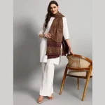 Women Travel Wrap Large Shawl Brown Abstract