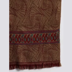 Women Travel Wrap Large Shawl Brown Abstract - Image 7