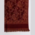 Women Winter Soft Wool Warm Maroon Paisley Shawl - Image 7