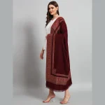 Women Winter Traditional Maroon Paisley Shawl - Image 4
