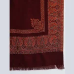 Women Winter Traditional Maroon Paisley Shawl - Image 6