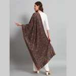 Women's Black Floral Soft Wool Stole 80"x30" - Image 7