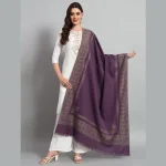 Women's Casual Soft Wool Shawl Purple Paisley - Image 2