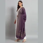 Women's Casual Soft Wool Shawl Purple Paisley - Image 4