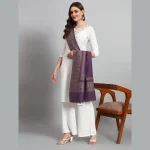 Women's Casual Soft Wool Shawl Purple Paisley